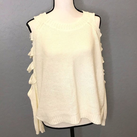 LF Sweaters - NWT LF Chandelier Women Cream Sweater Cut Out